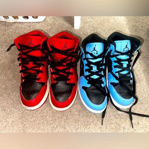 2 pair size 6Y high top Jordans